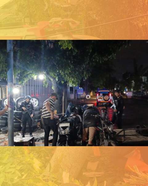 Patroli Dini Hari Brimob Sumut Perkuat Keamanan Kota Medan, Sambangi Pos Kamling dan Pelaku UMKM