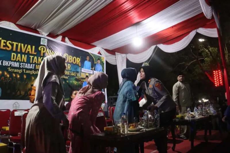 Polres Langkat Kerahkan Personel Amankan Malam Takbiran dan Festival Pawai Obor di Stabat